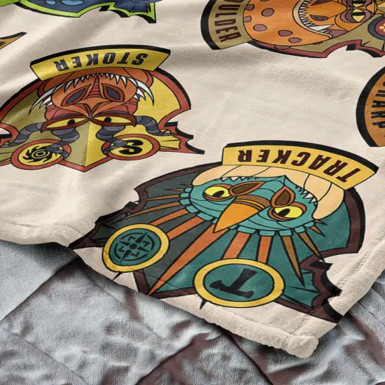 Universal How to Train Your Dragon Silk Touch Throw Blanket Dragon Badges {5}