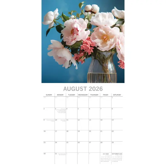 The Gifted Stationary 2026 Square Wall Calendar, Floral Collection, 16-Month Flower Theme with 180 Reminder Stickers (12x12 In) Multicolor {3}