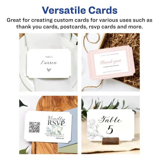 Avery Printable Matte White Corner Cards with Sure, 4" x 6" Rectangle {2}