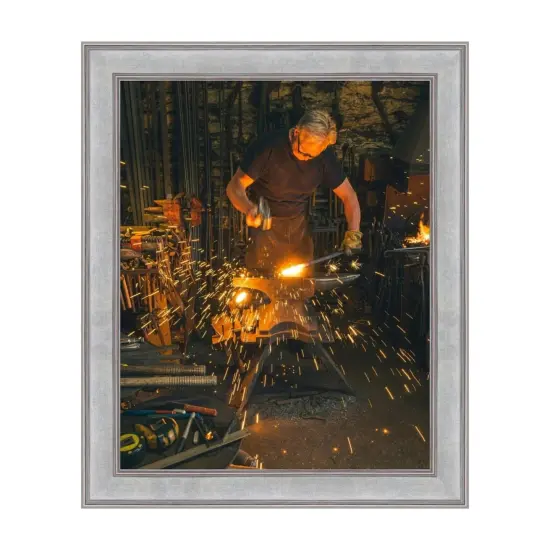 Modern 14x30 Gold Picture Frame Wood - Custom Framing Silver {1}