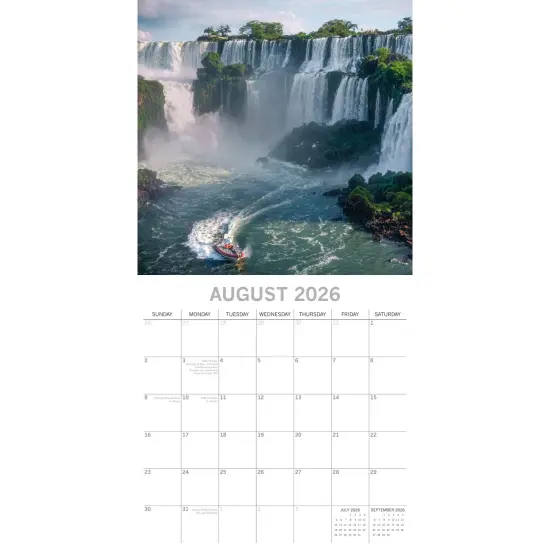The Gifted Stationary 2026 Square Wall Calendar, Waterfalls, 16-Month Natural World Theme Hanging Calendar with 180 Reminder Stickers, Month Planner for Home or Creative Spaces, 12x12 In Multicolor {3}