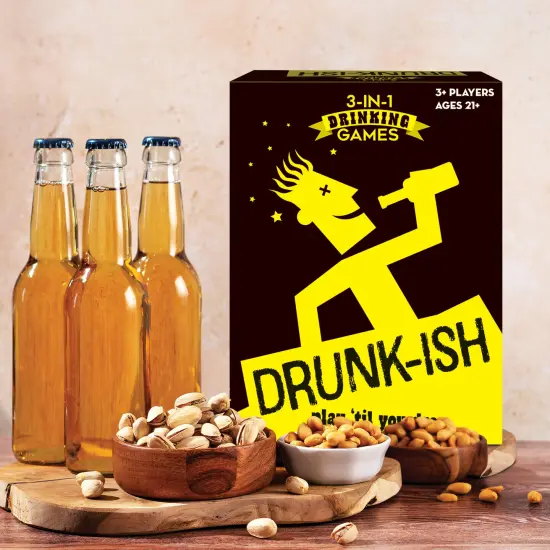 Drunk-Ish - 3-In-1 Drinking Games, Outset Media, Adult Party Games, Includes 3 Drinking Games, Play 'Til You Drop, For 3+ Players, For Adults Only Ages 21+ {7}
