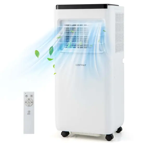Costway 8000 BTU Portable Air Conditioner Cools up to 250 Sq.Ft with Fan & Dehumidifier 5000 BTU(8000BTU ASHRAE) {1}