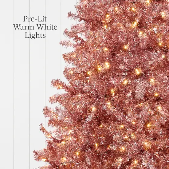 Best Choice Products Artificial Tinsel Christmas Tree Festive Holiday Decoration w/ Stand - Pink {6}