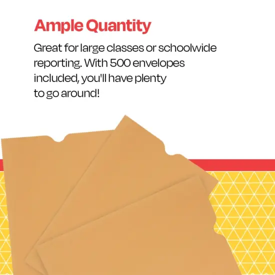 School Smart Report Card Envelope, 28 lb, 6 x 9 Inches, Kraft, Pack of 500 {6}