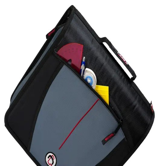 Case&middot;it Mighty Zip Tab O-Ring Binder, 3 Inches, Fire Engine Red {4}