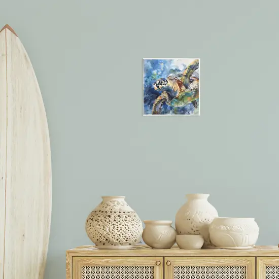 Stupell Industries Watercolor Turtle Impression Wall Plaque By LSR Creative Studio {2}