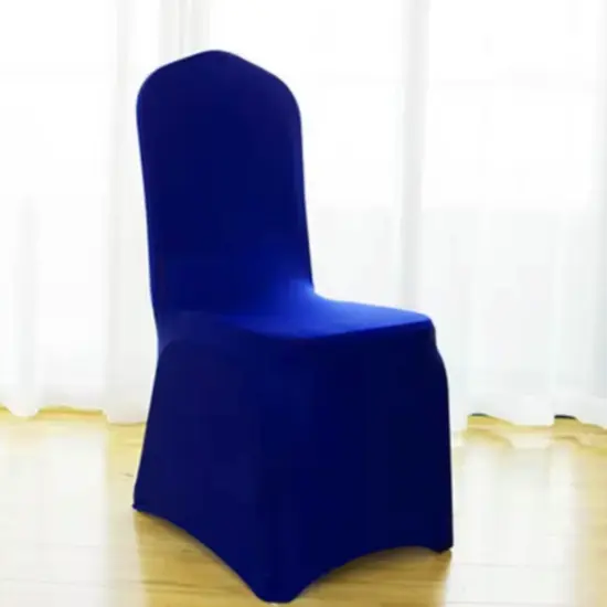 Navy Blue Spandex Banquet Chair Cover with Stretch Fit for Weddings and Events {4}