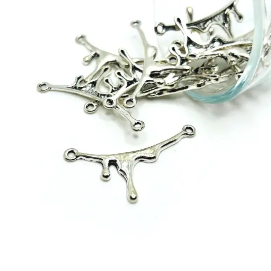 Silver Blood Drip Connector Charms, 41x22mm {1}