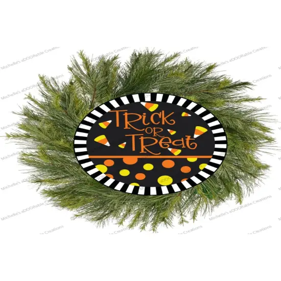 Trick or Treat Candy Corn Stripe Edge Sign {3}