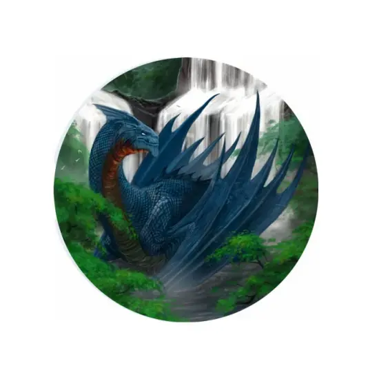 Blue Dragon #2 Ceramic Car Coaster Set 2.56" (2 Pack) {1}