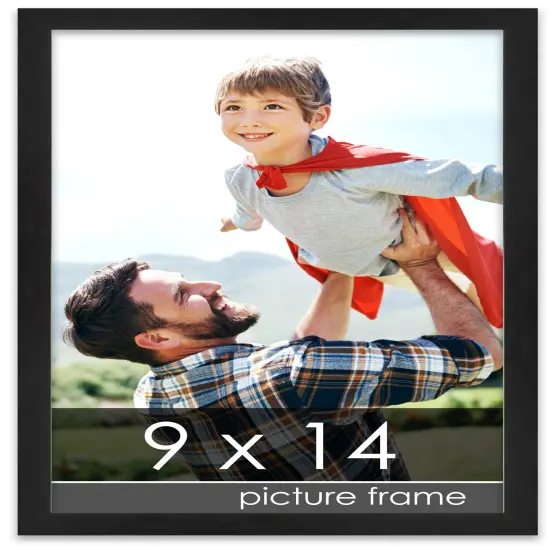 Photo Size Decor Black Picture Frame - UV Acrylic, Foam Board Backing, Hanging Hardware {1}