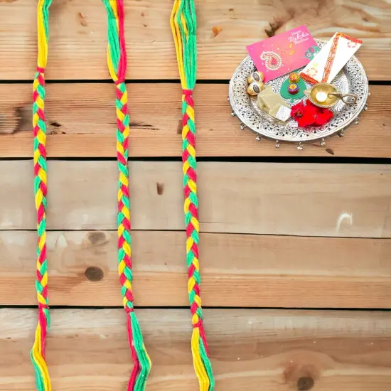 3CT Minimalist Rakhi for Brother, Rakhi Card, Rakhi Bracelet Rakasha Bandhan Handmade Rakhi Gifts Traditional Rakhi with Tika Roli Greeting Card {4}