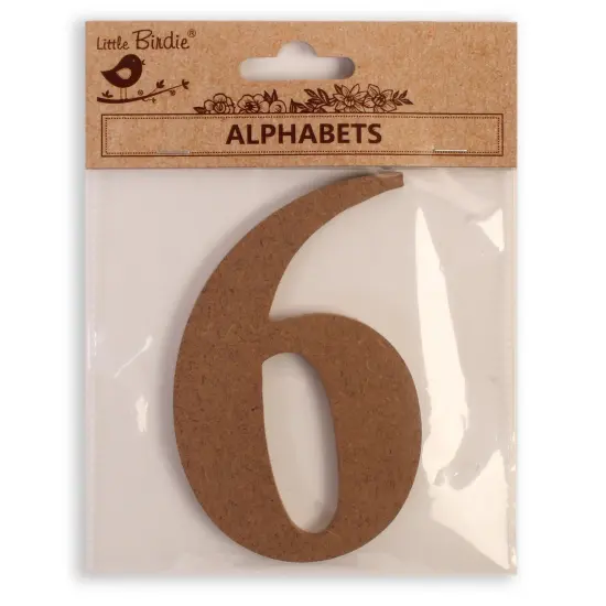 Little Birdie MDF Number 4" 1/Pkg-6 {1}