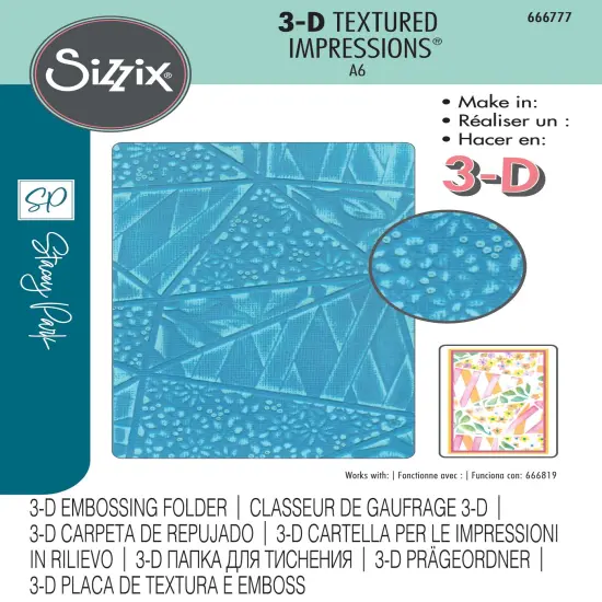 Sizzix 3D Textured Impressions Emboss Folder By Stacey Park-Fragmented Floral {1}