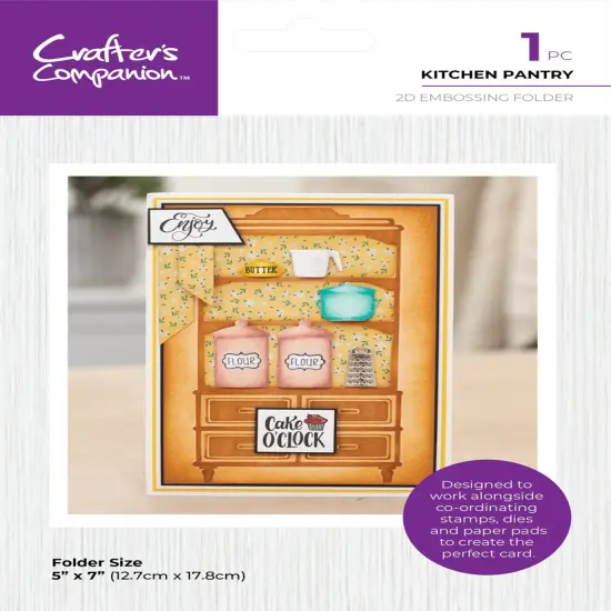 Crafter's Companion Kitchen 2D Embossing Folder 5"X7"-Kitchen Pantry {1}