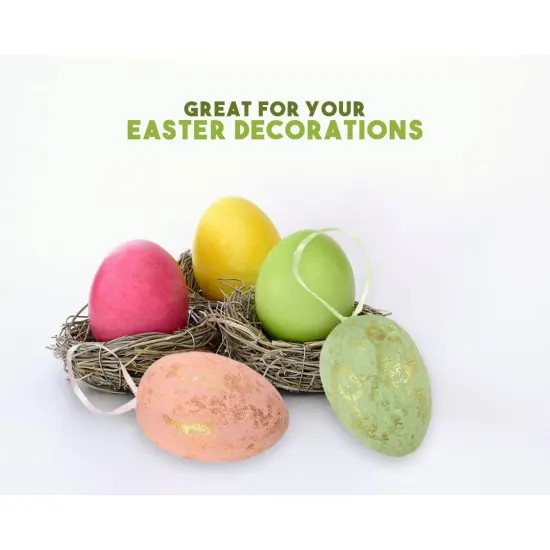 Juvale 36 Pack Easter Egg Ornaments, Shimmering Colorful Designs, Ideal Plastic Eggs Easter Decorations for DIY Arts & Crafts Projects (3 x 1.75 x 1.75 inches) {2}