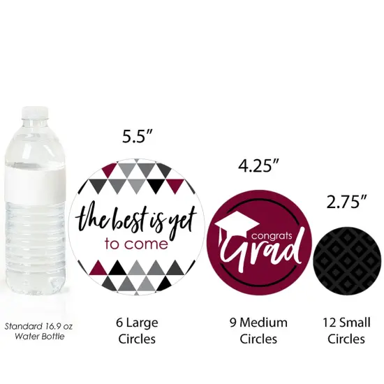 Big Dot of Happiness 2025 Maroon Graduation Party Giant Circle Confetti - Party Decorations - Large Confetti 27 Count {4}