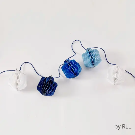 Rite Lite Honeycomb Dreidel Hanukkah Garland - 6' x 1.75" - Unlit Blue {4}