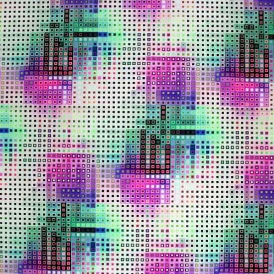 Digital Tetris Printed Spandex Fabric {2}
