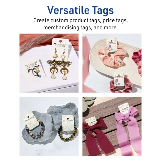 Avery Printable Rounded Rectangle Slot Tags, Sure Feed Technology, 1-1/2" x 2-1/2", Matte Ivory Cardstock, Print-to-The-Edge, Laser/Inkjet Printable, 100 Total {4}