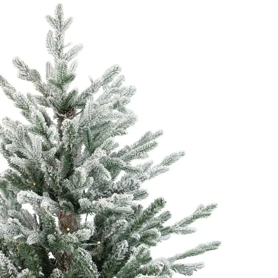 Northlight Real Touch&trade; Pre-Lit B/O Tamarack Pine Artificial Christmas Tree with Burlap - 3' Warm White LED Green {5}