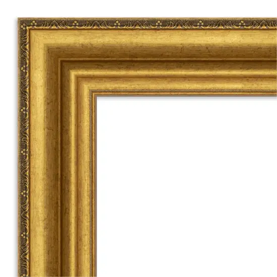 Amanti Art Mirror Makeover Bathroom Mirror Frame Border Kit -Fully Assembled Peel and Stick Frame - Mirror NOT Included - Parlor Trim Parlor Gold {6}