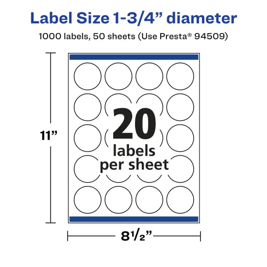 Avery Matte Clear Labels,1-3/4" diameter Round {5}