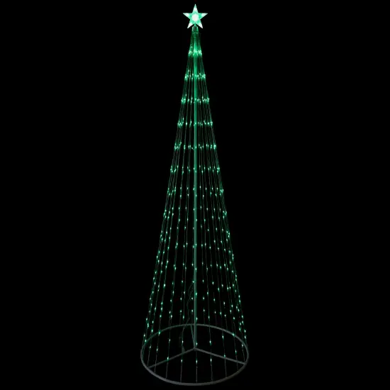 Northlight Lighted LED Multi-Function Outdoor Christmas Cone Tree - 9' - Green Lights White {4}