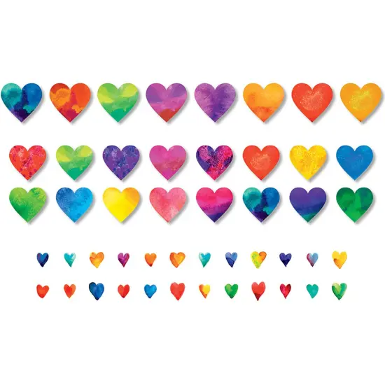 Watercolor Hearts Accents, Pack of 48 {1}