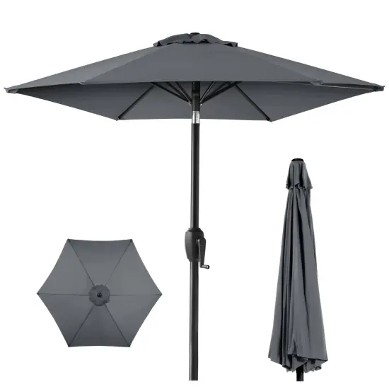 Best Choice Products 7.5ft Heavy-Duty Outdoor Market Patio Umbrella w/ Push Button Tilt, Easy Crank Amethyst Purple {7}