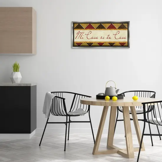 Stupell Industries Bienvenida Mi Casa Tu Casa Framed Floater Canvas Wall Art Gray Floater Frame {2}