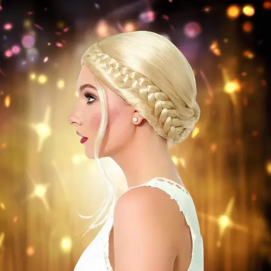 Milkmaid Braided Blonde Adult Costume Wig {5}