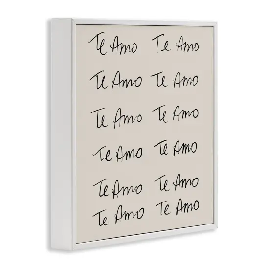Stupell Industries Te Amo Repetitivo Framed Giclee Art White Framed {3}