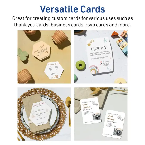 Avery Printable Hexagon Flat Cards, Sure Feed Technology, 3-1/2" x 4", Matte White Cardstock, Print-to-The-Edge, Laser/Inkjet Printable, 40 Total {4}