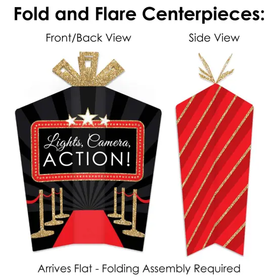 Big Dot of Happiness Red Carpet - Movie Night Party Decor and Confetti - Terrific Table Centerpiece Kit - Set of 30 {6}