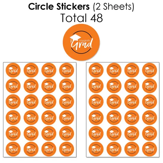Big Dot of Happiness 2025 Orange Graduation Party Candy Favor Sticker Kit - 304 Pieces {7}