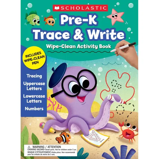 Pre-K Trace & Write Wipe-Clean Activity Book {1}
