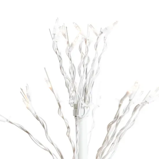 Northlight Pre-Lit Cascade Twig Tree Outdoor Christmas Decoration - 4' - Clear Lights White {7}