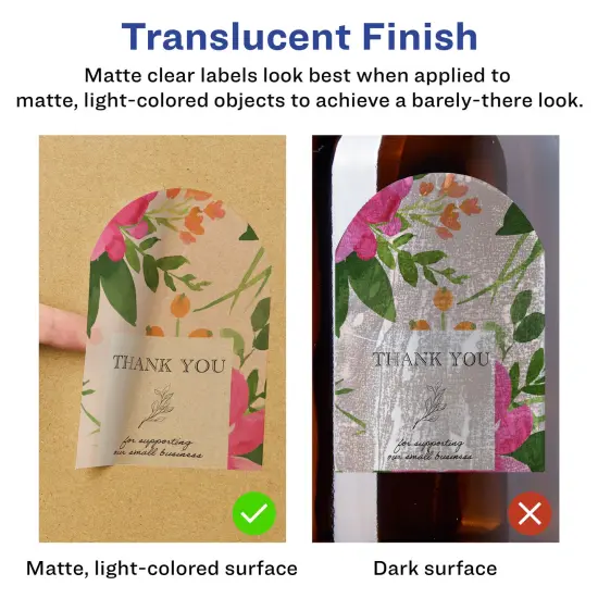 Avery Matte Clear Labels,4-3/4" x 3-1/2" Arched {2}