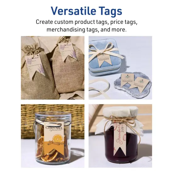 Avery Printable Banner Rectangle Flag Tags, Sure Feed Technology, 1-1/2" x 2-1/3", Matte Kraft Brown Cardstock, Print-to-The-Edge, Laser/Inkjet Printable, 150 Total {4}