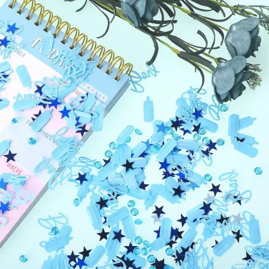 1000 Pieces Baby Shower Confetti - Baby Shower Decorations Blue Boy Table Scatter Confetti, Sprinkles Decor Confetti for Baby Shower Gender Reveal Party Supplies (Boy) {5}