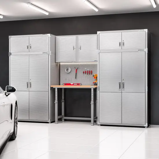 Seville Classics UltraHD Height Adjustable Workbench, 48" W x 24" D x 28.5" to 42" H Granite {8}