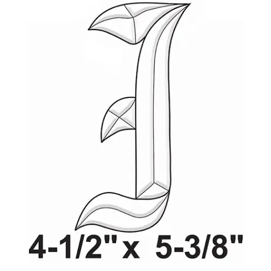 3" x 5-1/2" Exquisite Clear Glass Letter I Bevel Cluster BLI {2}