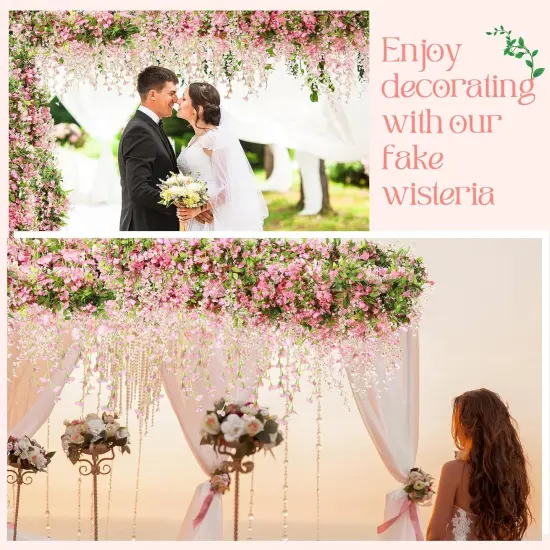 10 Pcs 7.2 ft Artificial Flowers Silk Wisteria Garland {3}