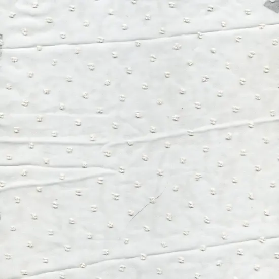 1 Yard Lightweight Swiss Dot Chiffon Fabric Solid Woven Sheer Drapery 57/58" Width WHITE {4}