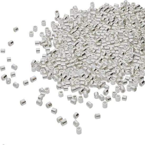 The Beadsmith Tube Crimp Beads, Gold Color, Uniform Cylindrical Shape, No Sharp Edges, Designed to Secure the Ends of Jewelry Stringing Wires and Cables Slvr 1.5x1.5mm800pcs {1}