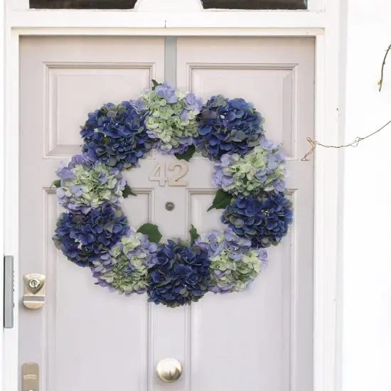 2-Pack: Mixed Blue Hydrangea Wreath with Grapevine Ring, Floral Home by Artificial Flowers {6}