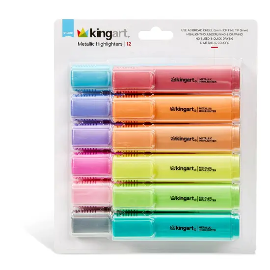 KINGART&reg; Highlighters 12 Metallic Colors {4}