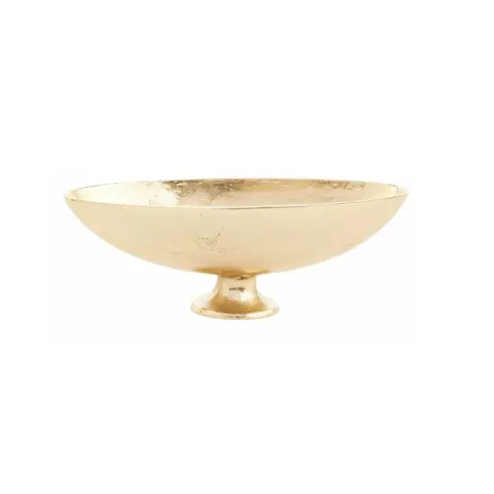 Gold Metal Compote Bowl &ndash; 11" Pedestal Vase for Floral Arrangements & Wedding Centerpieces {1}